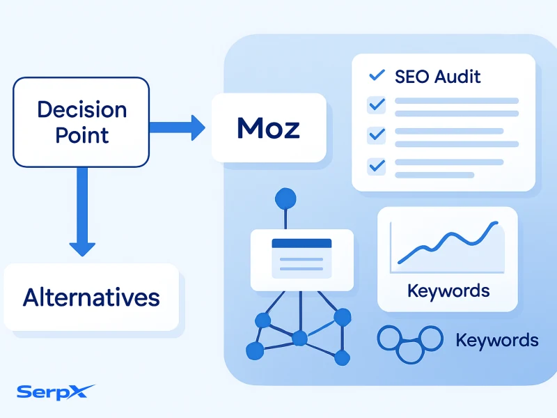Alternatives to Moz for technical SEO auditing: a practical guide visual guide by SerpX
