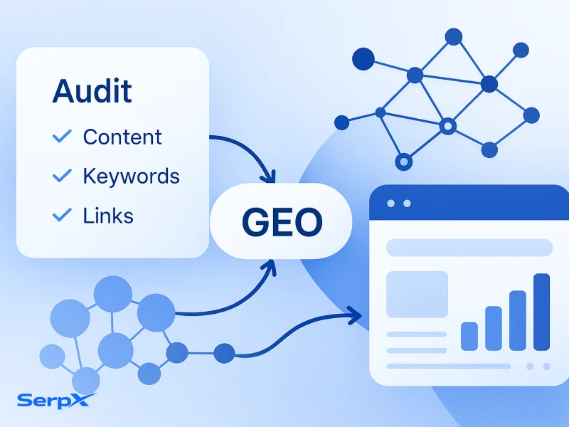 Future of SEO: Generative Engine Optimization (GEO) visual guide by SerpX